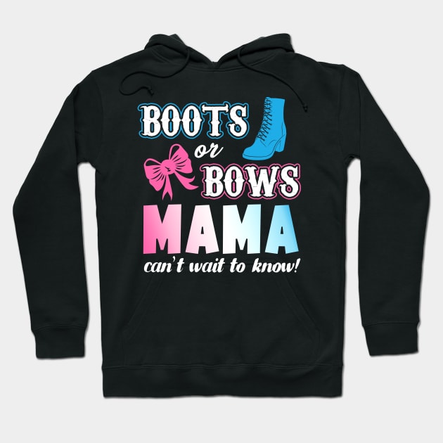 Boots or Bows for Mama Gender Reveal Party Gift Hoodie by LindaMccalmanub